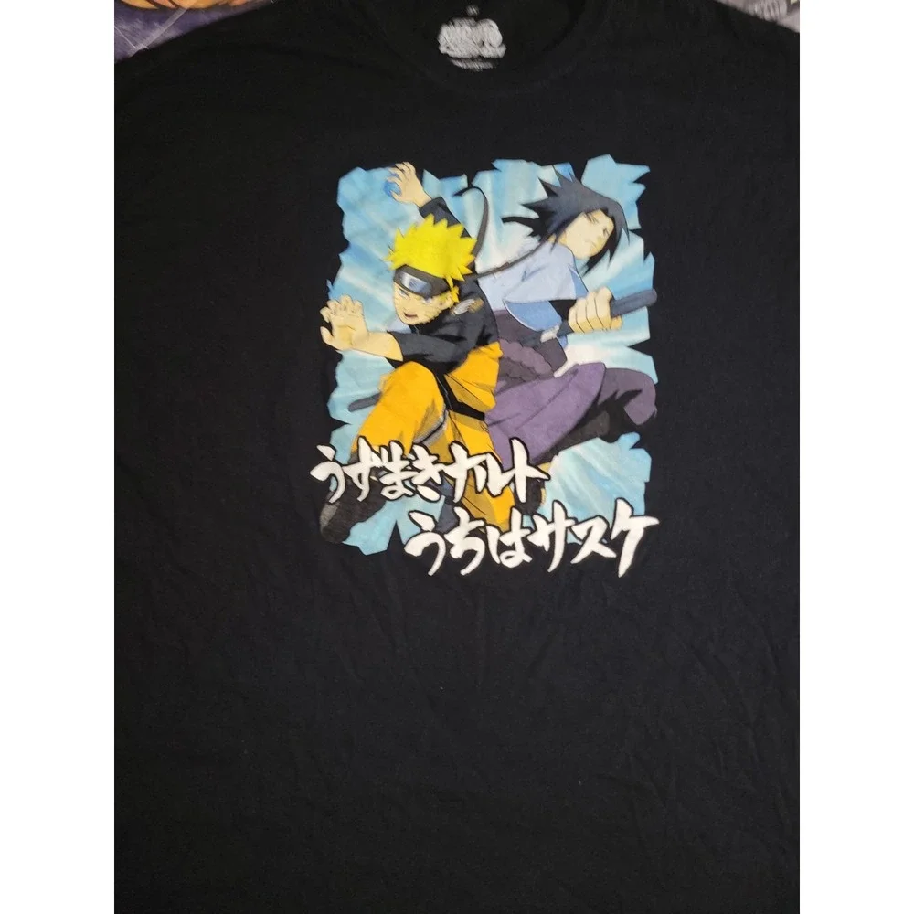 Naruto Shippuden Ripple Junction 5XL Graphic Black Short Sleeve T-shirt‎